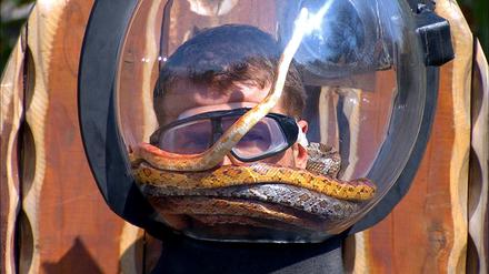 Gigi Birofio bei seiner Dschungelprüfung an Tag 17 beim Finale der RTL-Realityshow „Ich bin ein Star - Showdown der Dschungel-Legenden“