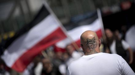 Eine Neonazi-Demonstration in Berlin im Sommer 2017. (Symbolbild)
