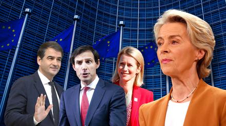 Kommissionschefin Ursula von der Leyen führt die EU künftig voraussichtlich unter anderem mit Raffaele Fitto, Wopke Hoekstra und Kaja Kallas.