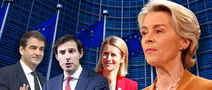 Kommissionschefin Ursula von der Leyen führt die EU künftig voraussichtlich unter anderem mit Raffaele Fitto, Wopke Hoekstra und Kaja Kallas.