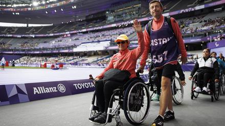 Martina Willing im Pariser Stade de France. 