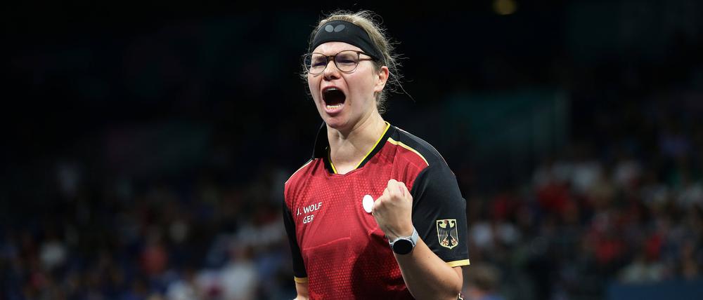 Juliane Wolf beim Para-Tischtennis in Paris Anfang September.