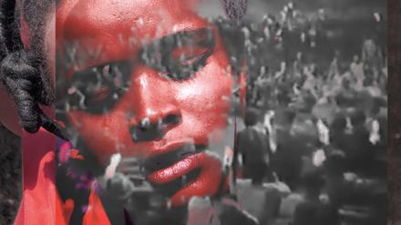 Videostill aus Rebecca Pokua Korangs Arbeit „Verwoben & Vergessen“ (2023), zu sehen im Haus der Kulturen der Welt. 
