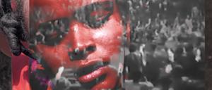 Videostill aus Rebecca Pokua Korangs Arbeit „Verwoben & Vergessen“ (2023), zu sehen im Haus der Kulturen der Welt. 