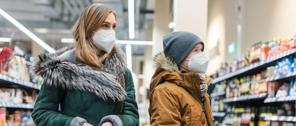 Freiwillig Masken auch im Einzelhandel.