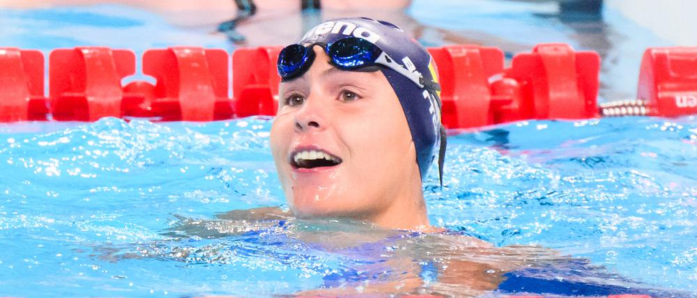 Gina Böttcher nach dem Rennen in der Paris La Defense Arena.