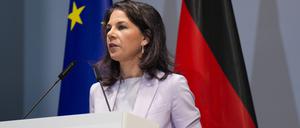 Außenministerin Annalena Baerbock spricht auf der Botschafterkonferenz im Auswärtigen Amt.