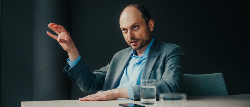 Wladimir Wladimirowitsch Kara-Mursa (engl. Transkription: Vladimir Vladimirovich Kara-Murza, russ: Владимир Владимирович Кара-Мурза), russischer Oppositioneller, Foto: 02.09.2024 in Berlin