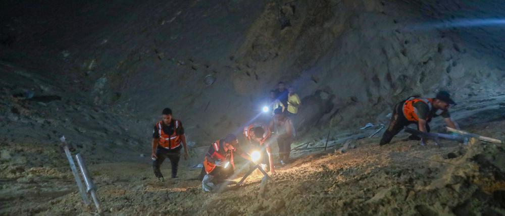 Ort des israelischen Luftangriffs, der drei Hamas-Führer getötet haben soll.