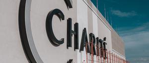 Auf dem Dach des Charité-Bettenturms in Mitte.