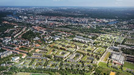 1800 Wohnungen, eine Schule, zwei Kitas und Gewerbeflächen entstehen auf dem 21 Hektar großen Areal. 