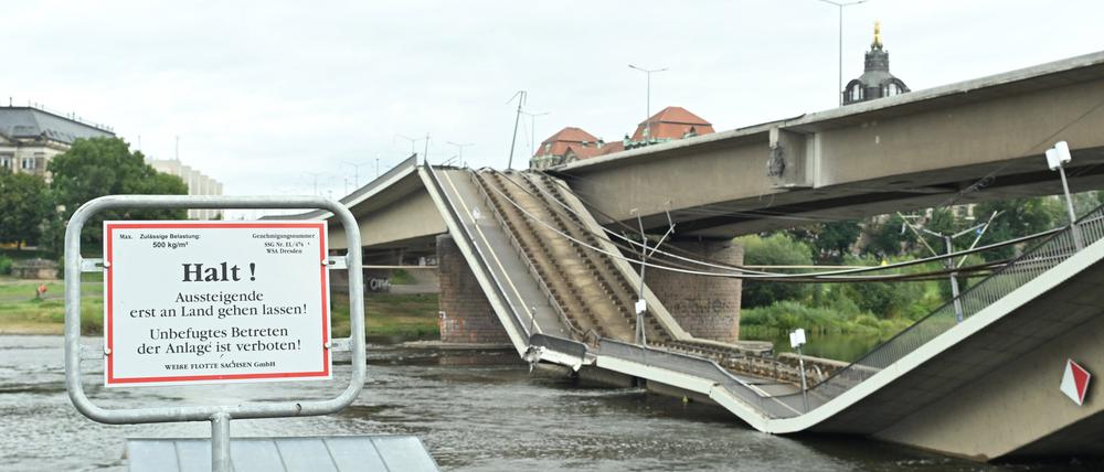 Am Mittwochmorgen kollabierte ein Teil der Carolabrücke in Dresden.