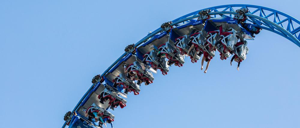 Die Achterbahn „Blue Fire“ im Europa-Park Rust bei Freiburg. (Archivbild)