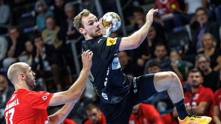 Welthandballer Mathias Gidsel war mit zehn Toren bester Berliner Werfer