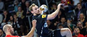 Welthandballer Mathias Gidsel war mit zehn Toren bester Berliner Werfer