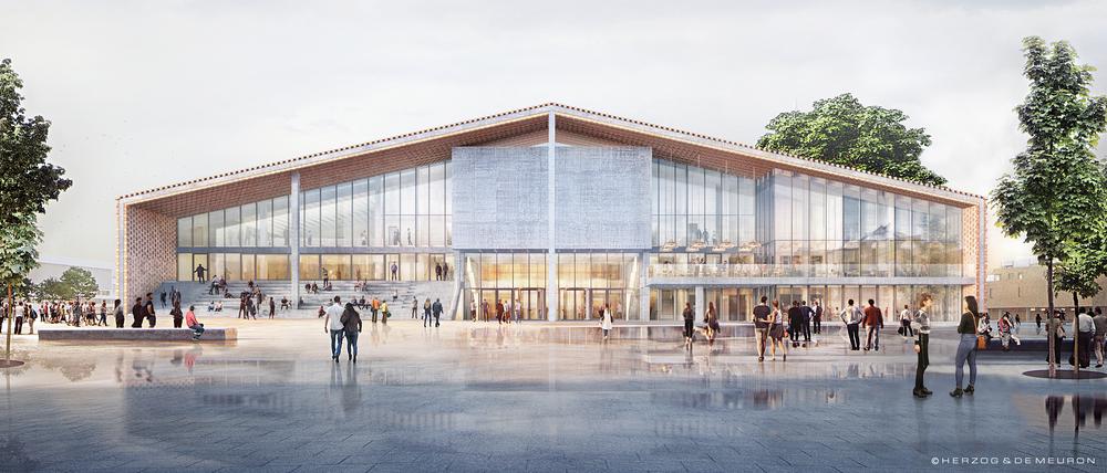 Entwurf von Herzog & de Meuron für das Museum der Moderne in Berlin