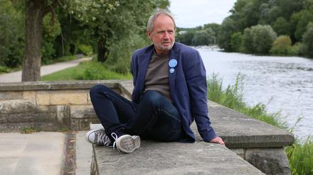 Jörg Näthe auf seiner Freundschaftsinsel in Potsdam