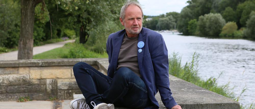 Jörg Näthe auf seiner Freundschaftsinsel in Potsdam