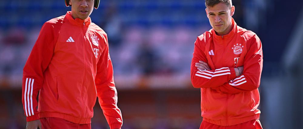 Joshua Kimmich (r) und Jamal Musiala sollen auch in der Zukunft die Gesichter des FC Bayern sein.