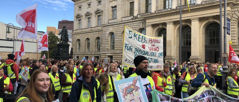Beim Warnstreik am vergangenen Donnerstag war die Beteiligung rückläufig.
