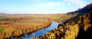 Herbstfoto Neckarschleife Heilbronn.