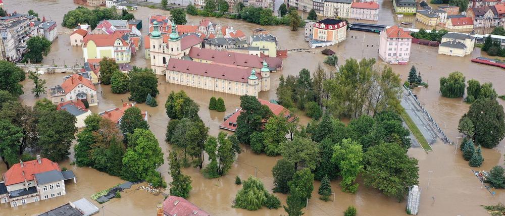 Verheerende Verwüstung in Klondzko in Polen.