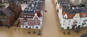 General view taken by drone of a flooded area by Nysa Klodzka river in Nysa, Poland September 16, 2024. REUTERS/Kacper Pempel