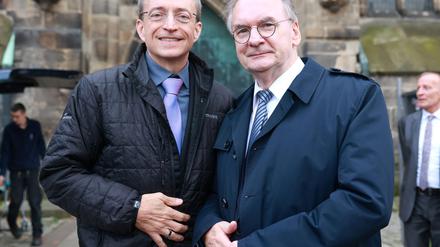Da war der Fahrplan von Intel noch klarer: Pat Gelsinger und Reiner Haseloff bei einem Treffen in Magdeburg im Dezember 2022.