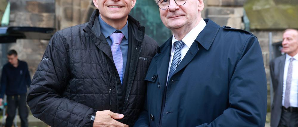 Da war der Fahrplan von Intel noch klarer: Pat Gelsinger und Reiner Haseloff bei einem Treffen in Magdeburg im Dezember 2022.