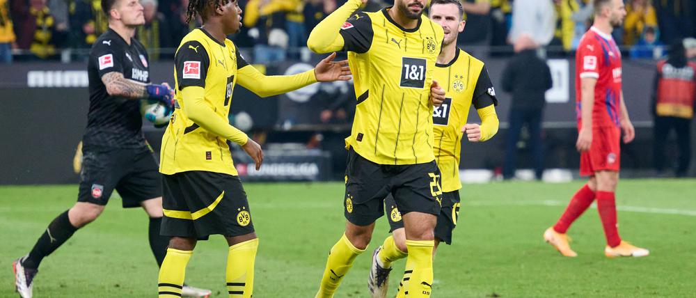 Provokanter Torjubel von Borussia Dortmunds Emre Can.