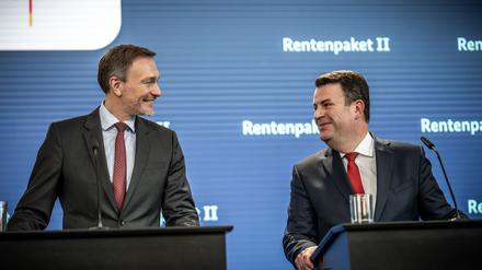 Die Koalitionspartner Christian Lindner und Hubertus Heil kommen nur schwer zusammen.