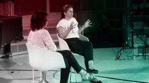 Mandy Mangler und Esther Kogelboom beim „House of Podcast“-Festival vom RBB.