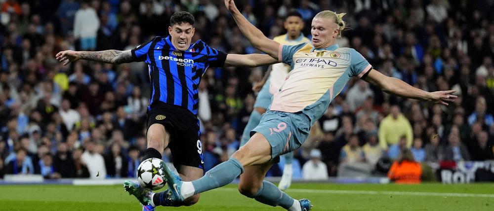 City-Star Erling Haaland (r) konnte Inters Verteidigung nicht überwinden.