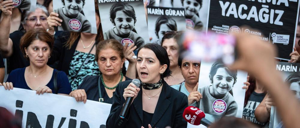 Demonstration in Istanbul am 8. September nach dem Tod der achtjährigen Narin Güran.