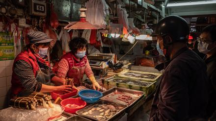 Markt in der chinesischen Stadt Macau, am 28. Januar 2020. Vor den Gefahren des Tierhandels in China wurde häufig gewarnt.