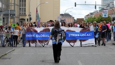 Fridays for future Potsdam. Etwa 330 Beteiligte beim Demonstrationszug durch Potsdam.