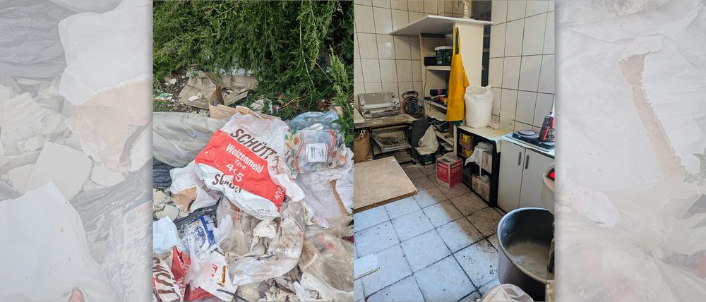 Auf der Plattform X teilte das Bezirksamt Neukölln Bilder des Müllbergs und der Bäckerei.