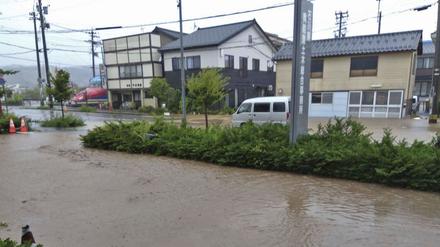 Überflutungen in Wajima.