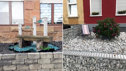 Die Farben von Schottergärten sind in der Regel auf ein breites Grauspektrum begrenzt.