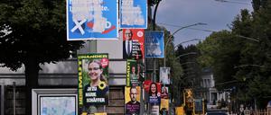 Potsdam, 26.08.2024, Lokales, Wahlplakate, Wahlplakat, zur Landtagswahl in Brandenburg 2024, Foto: Ottmar Winter PNN ACHTUNG: Foto ist ausschließlich für redaktionelle Berichterstattung der PNN und des TGSP! Eine kommerzielle Nutzung, z.B. Werbung, ist ausgeschlossen. Die Weitergabe an nicht autorisierte Dritte, insbesondere eine weitergehende Vermarktung über Bilddatenbanken, ist unzulässig.