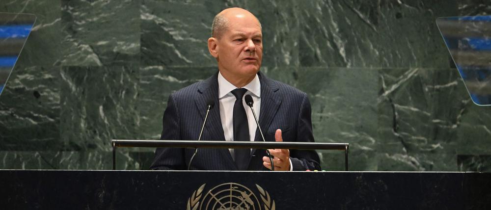 Bundeskanzler Olaf Scholz sieht in dem ausgehandelten und verabschiedeten Abkommen wesentliche Fortschritte für die UN.