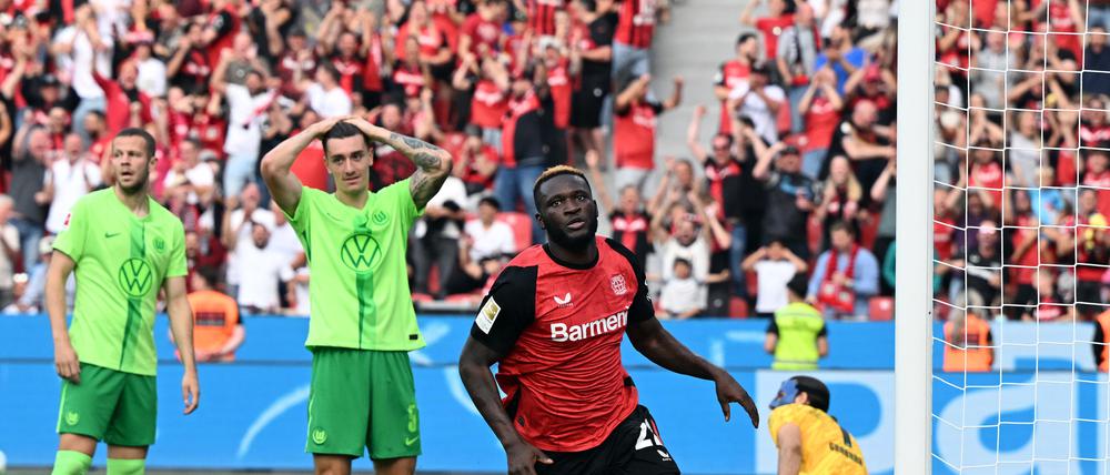 Victor Boniface traf in der Nachspielzeit zum Leverkusener Sieg.