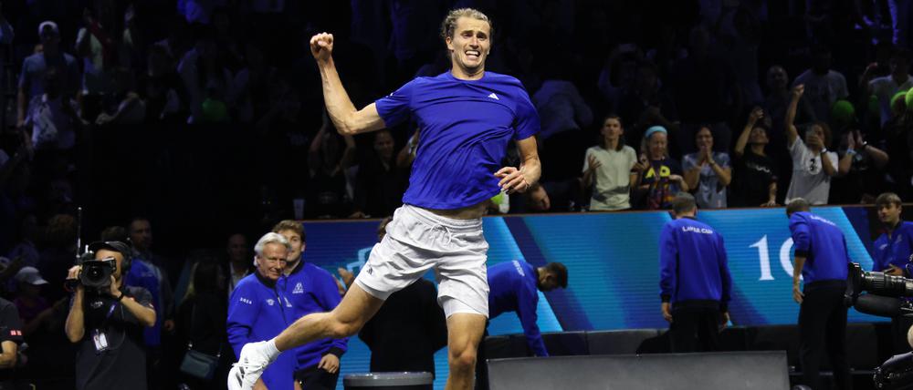 Alexander Zverev durfte sich erst über seinen Sieg und wenig später über den Triumph im Laver Cup mit Team Europa freuen.