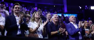Roger Federer, seine Frau Mirka Federer, Bastian Schweinsteiger und Boris Becker freuten sich über großes Tennis in Berlin.