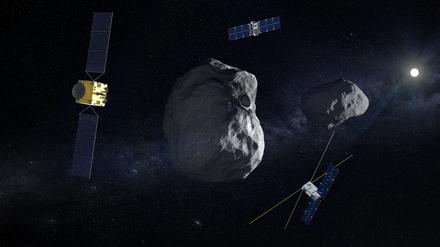 Die Sonden der Mission Hera sollen den Himmelskörper Dimorphos nach der Kollision mit der Sonde Dart genau untersuchen.