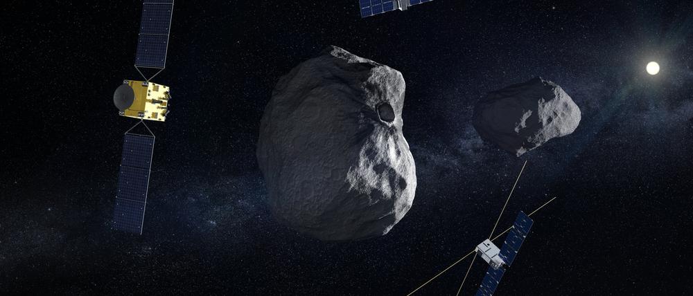 Die Sonden der Mission Hera sollen den Himmelskörper Dimorphos nach der Kollision mit der Sonde Dart genau untersuchen.