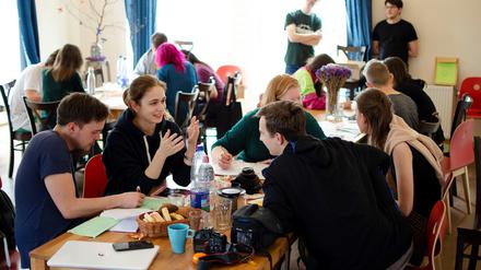 Deutsch-Ukrainische Tandem-Gespräche auf der GFPS-Sprachwerkstatt 2019. C: Gemeinschaft für studentischen Austausch in Mittel- und Osteuropa