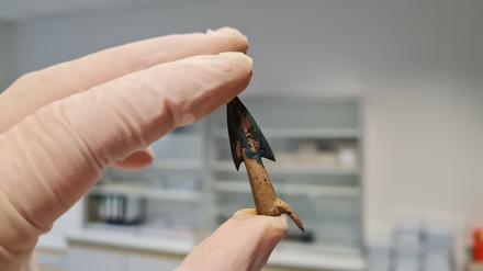 Solche Pfeilspitzen mit Widerhaken kommen vereinzelt im Tollensetal vor und haben ihr Verbreitungsgebiet im südöstlichen Mitteleuropa.