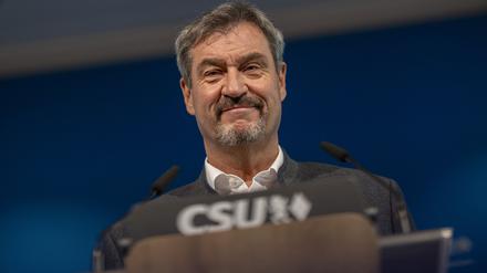 23.09.2024, Bayern, München: Markus Söder nimmt nach der Sitzung des CSU-Vorstands an einer Pressekonferenz teil.