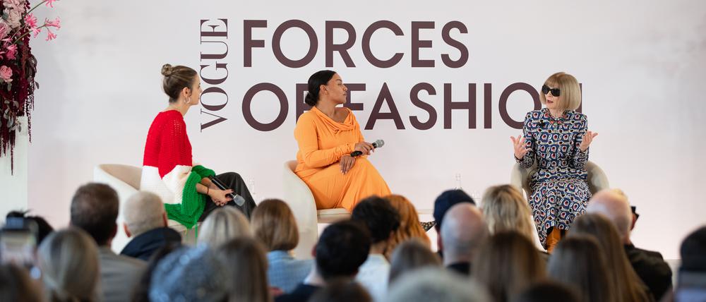 Kerstin Weng, Paloma Elsesser und Anna Wintour (v.l.n.r.)